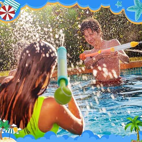 Leyndo 26 Pcs Water Guns Bulk 14.9'' Summer Water Guns Water Squirter Water Fighting Play Toys for Kids Summer Outdoor Swimming Pool Backyard Water Game (Lovely Style) - Image 2
