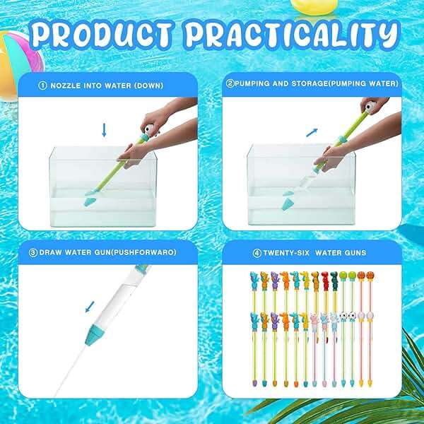 Leyndo 26 Pcs Water Guns Bulk 14.9'' Summer Water Guns Water Squirter Water Fighting Play Toys for Kids Summer Outdoor Swimming Pool Backyard Water Game (Lovely Style) - Image 5