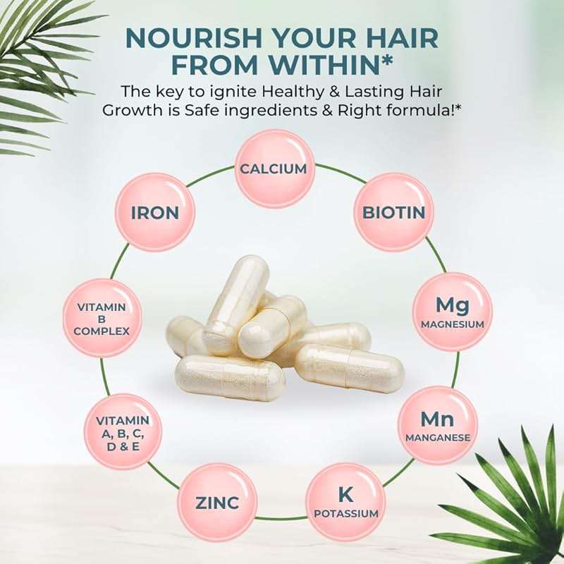 VITAL NUTRITIVE Vital Hair Complex – Biotin & Vitamin B Hair Vitamins for Women & Men – Supports Healthy Hair, Skin & Nails – Hormone-Free, Gluten-Free – Hair Supplement for Women & Men - Image 4