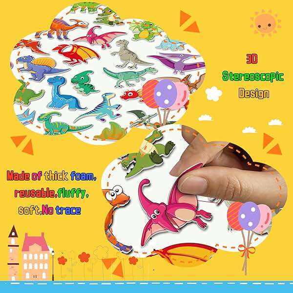 Kalysky 6Set Puffy Sticker Books for Kids 2-4, 3D Reusable Stickers Books for Toddlers 1-3 2-4,Farm+Animal+Dinosaurs+Ocean World+Space+Vehicle - Image 3