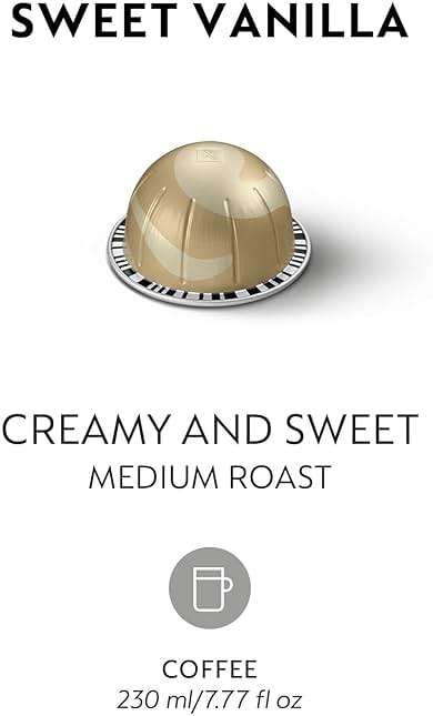Nespresso Capsules Vertuo, Sweet Vanilla, Medium Roast Coffee, 30 Count Coffee Pods, Brews 7.8oz. - Image 3