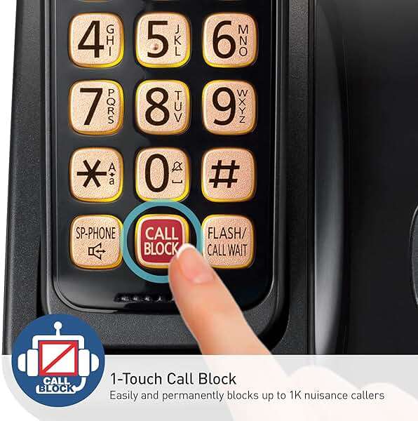 Panasonic Cordless Phone with Advanced Call Block, Bilingual Caller ID, Easy to Read Large High-Contrast Display, Expandable System with 1 Handset, KX-TGD810B (Black) - Image 5
