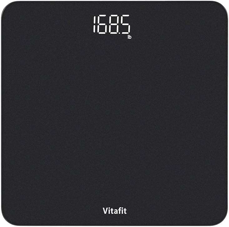 Vitafit Scale for Body Weight, Accuracy 0.1lb by Our Professional Scale Factory Since 2001, Digital Bathroom Weight Scale LED and Step On, 3xAAA Battery Included, 400lb/182kg, Spray Silver Black - Image 1