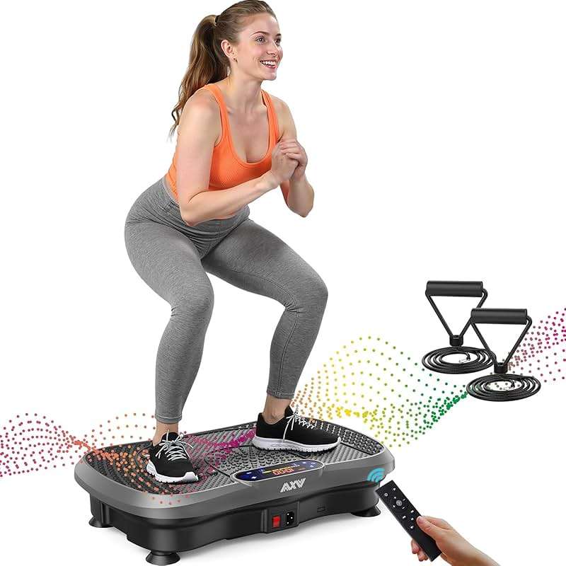 AXV Vibration Plate Fitness Platform Exercise Machine Vibrating Shaking Full Body Shaker Workout Vibrate Stand Shake Board Sport for Weight Loss Fat Burner for Gym Home Office - Image 1