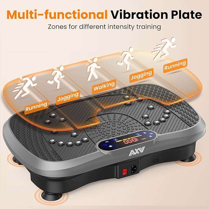 AXV Vibration Plate Fitness Platform Exercise Machine Vibrating Shaking Full Body Shaker Workout Vibrate Stand Shake Board Sport for Weight Loss Fat Burner for Gym Home Office - Image 8