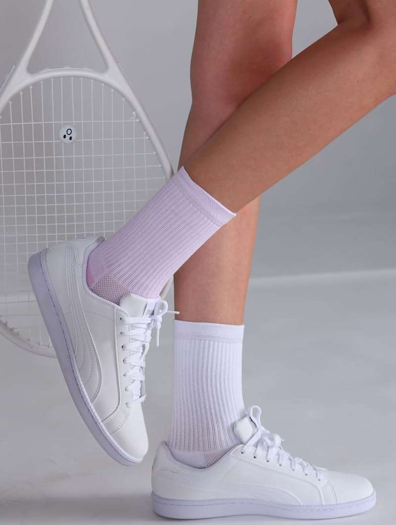 Crew Socks Women Athletic Hiking Running Cushioned Compression Socks 3-5 Pairs - Image 2