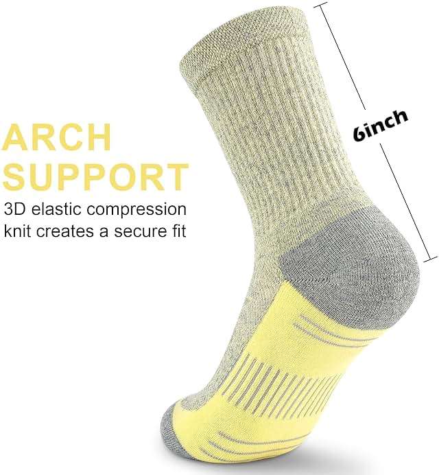 Crew Socks Women Athletic Hiking Running Cushioned Compression Socks 3-5 Pairs - Image 4