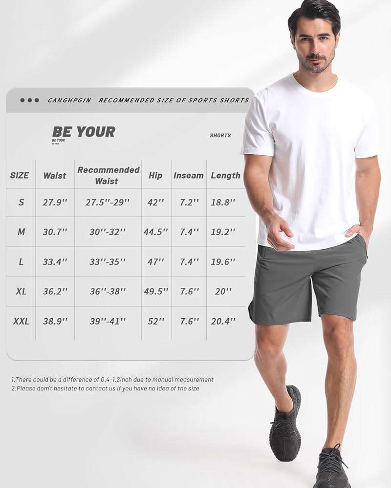 CANGHPGIN 2 Pack Mens Workout Athletic Shorts 7 inch Inseam Quick Dry Hiking Shorts Men Lightweight Sports Gym Shorts Running - Image 6