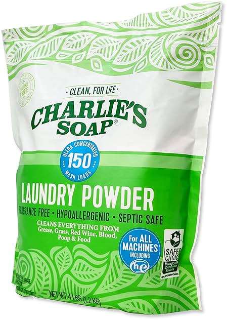 Charlie’s Soap Laundry Powder Detergent (150 Loads, 1 Pack) Fragrance Free Hypoallergenic Deep Cleaning Laundry Detergent Powder – Residue Free, HE Compatible, Septic Safe - Image 6