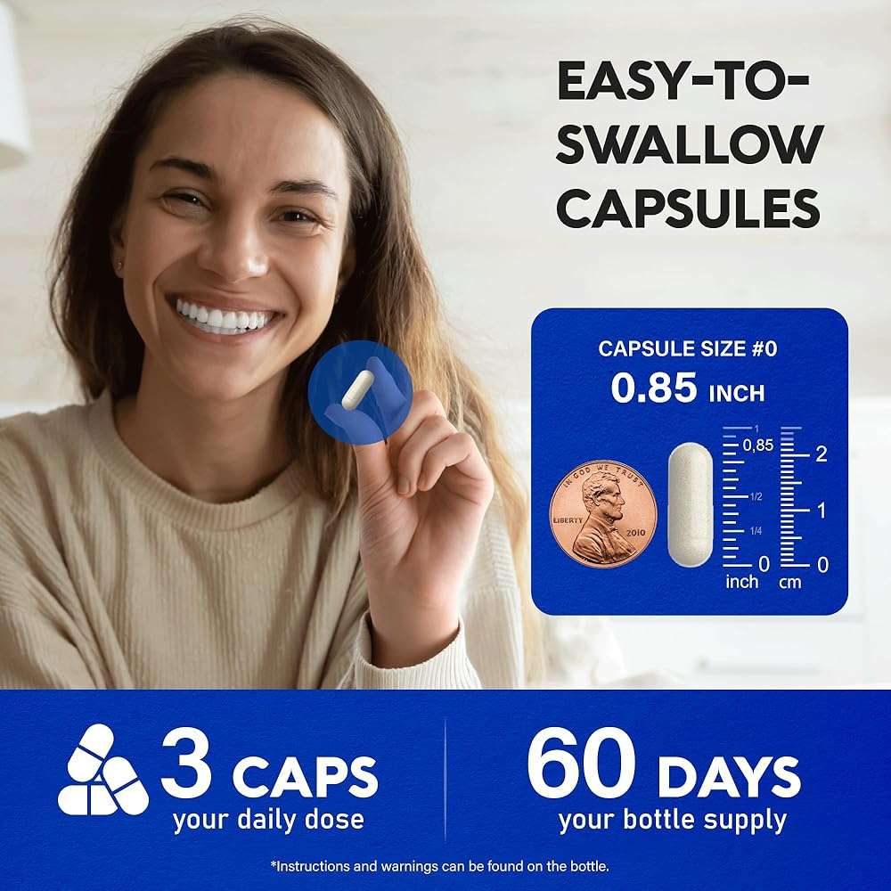 Magnesium Supplement - 5 in 1 Complex | Glycinate | Citrate | Malate | Taurate | Oxide - for Women & Men - Stress, Muscle & Heart Support - Vegan, Natural, Non-GMO - 180 Capsules, 2 Month Supply - Image 7