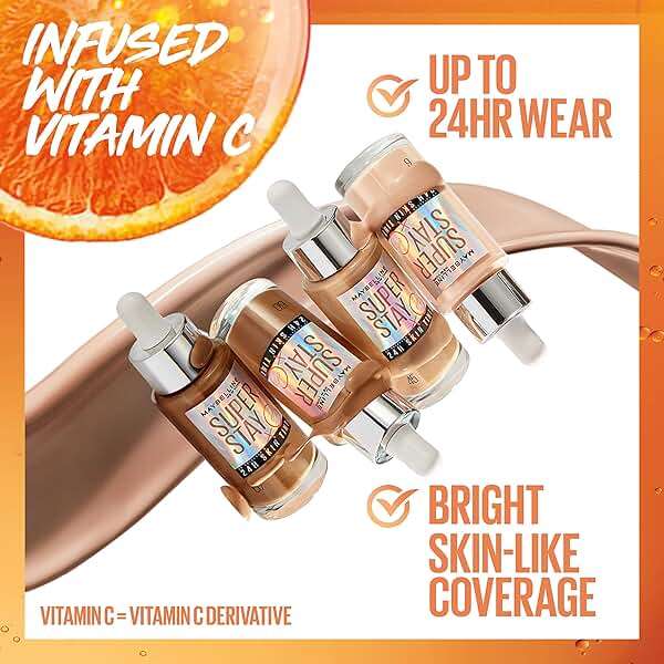 Maybelline Super Stay Up to 24HR Skin Tint, Radiant Light-to-Medium Coverage Foundation, Makeup Infused With Vitamin C, 118, 1 Count - Image 3