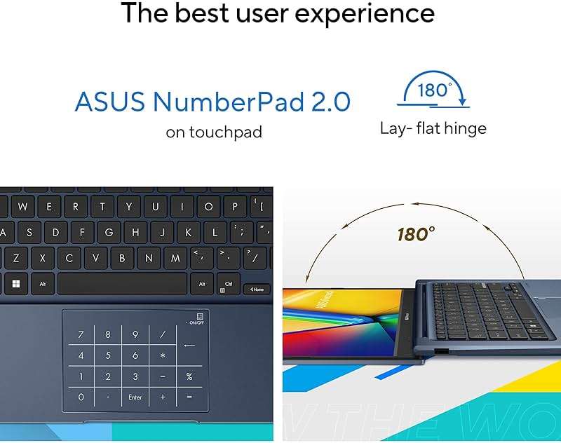 ASUS 2023 Vivobook 14 Laptop, 14” FHD (1920 x 1080) Display, Intel Core i5-1235U CPU, Intel Iris Xᵉ Graphics, 8GB RAM, 256GB SSD, Windows 11 Home, Quiet Blue, F1404ZA-AS51 - Image 4
