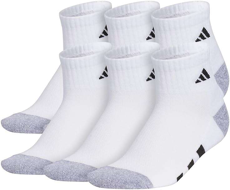 adidas Kids Athletic Cushioned 6-Pack Quarter Socks (Little Kid/Big Kid/Adult) - Image 1