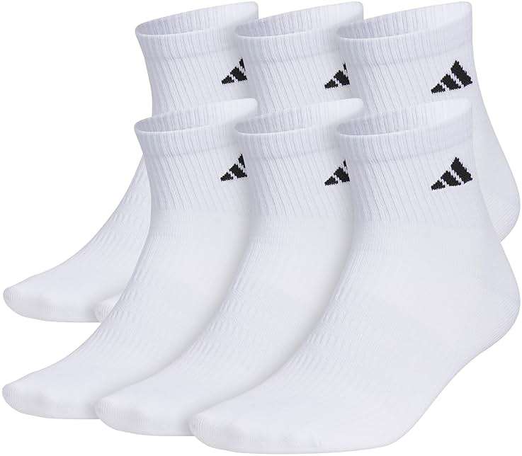adidas Men's Superlite Quarter Ankle Socks (6 Pairs) Lightweight & Breathable - Image 1
