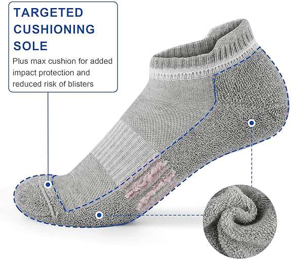 Amutost Ankle Socks Womens Athletic Running Comfort Cushioned 3/5/6Pairs - Image 5