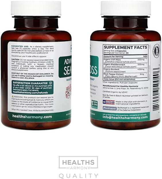 Organic Irish Sea Moss Capsules - Organic Sea Moss Capsules with Bladderwrack Burdock Root and Black Pepper Extract for Enhanced Absorption - Vegan Non-GMO & Made in the USA (1 Month Supply) - Image 8