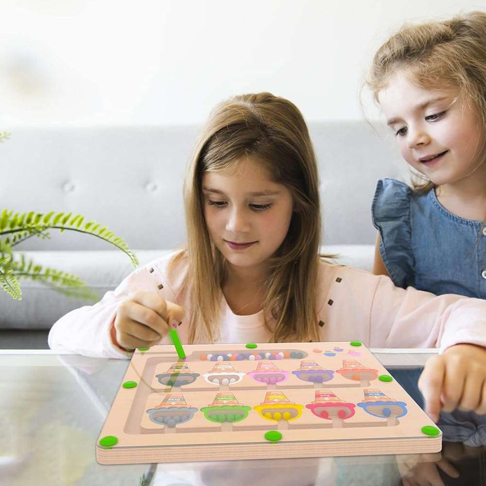 MTYOKILN Magnetic Color & Number Maze - Montessori Wooden Color Matching Learning Counting Puzzle Board - Toddler Fine Motor Skills Toys for Boys Girls 2 3 4 Years Old - Image 2