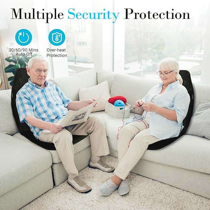 Back Massager with Heat, 5 Vibrating Modes & 2 Heat Levels, Back Massager Chair Pad, Electric Massage Seat Cushion, Massage Pad for Back Pain Relief, Fathers Day Dad Gifts for Men Him Mom Her - Image 5