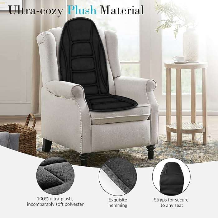 Back Massager with Heat, 5 Vibrating Modes & 2 Heat Levels, Back Massager Chair Pad, Electric Massage Seat Cushion, Massage Pad for Back Pain Relief, Fathers Day Dad Gifts for Men Him Mom Her - Image 7