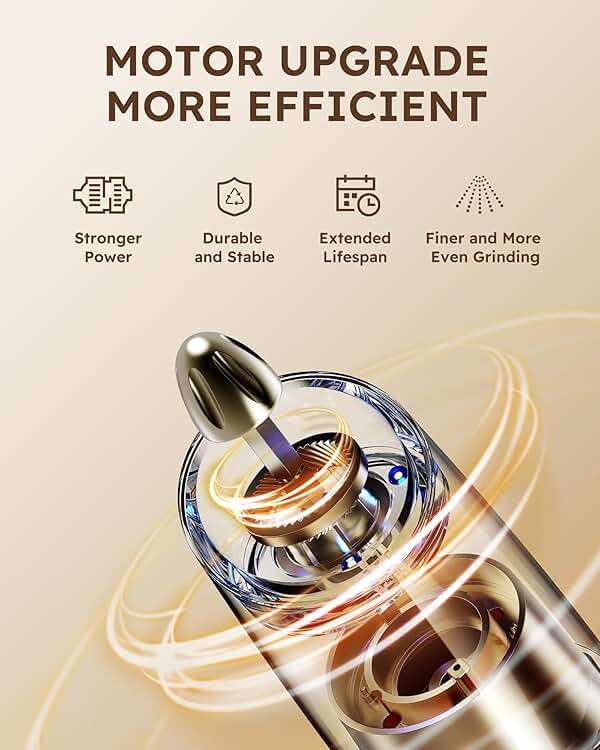 Sangcon Gravity Electric Salt and Pepper Grinder Set Automatic Shakers Mill Grinder with LED Light, BATTERY POWERED Adjustable Coarseness One Hand Operation, Upgraded Larger Capacity - Image 6