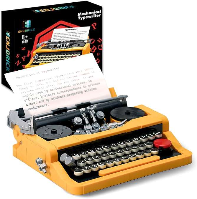 ENJBRICK Typewriter Building Set for Adults, Ideas Cute Building Toys for Girls 8-14 Years,Christmas Toys for Kids - Image 1