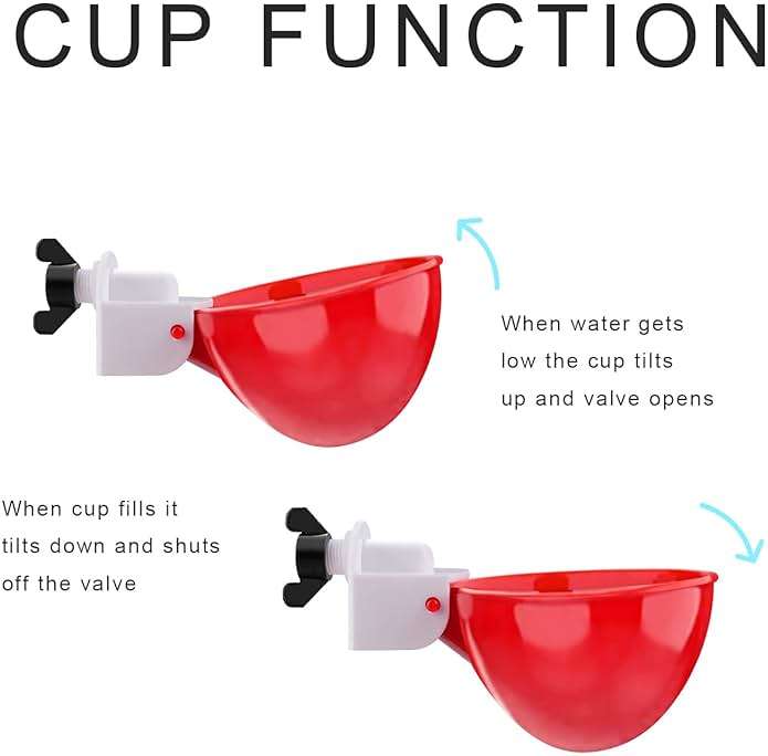Darcvds Professional Chicken Waterer Cups, 8 Packs Large Chicken Water Feeder, Tee Fittings Poultry Waterer Suitable for Duck, Chicks, Goose, Turkey, Bunny and Bird with Mounting Hole Opener - Image 4