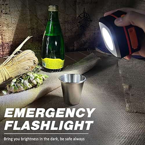 2-Pack Folding Solar Camping Lantern Flashlights, DIBMS Mini Collapsible USB Rechargeable Waterproof Hanging Light for Camping Hurricanes Emergency Power Outages Indoor Outdoor - Image 4