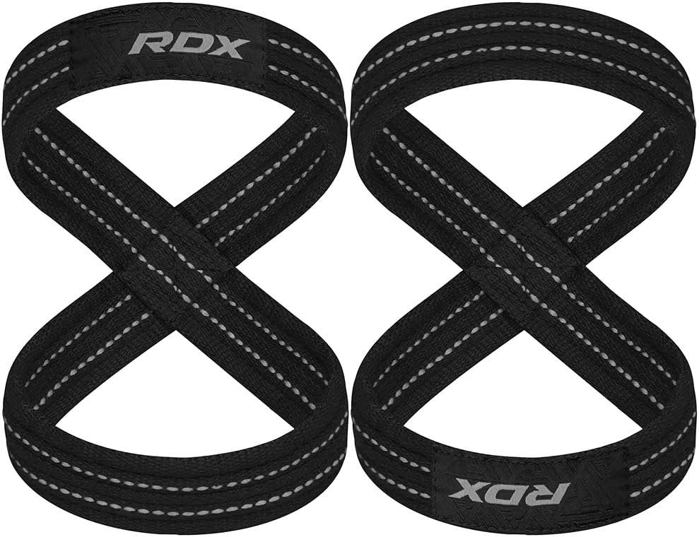 RDX Weight Lifting Straps Figure 8, Anti Slip Strap with Cuffs Wrist Support for Gym Workout Deadlift Powerlifting Bodybuilding Weightlifting, Fitness Strength Training, Hand Bar Grip for Men - Image 7