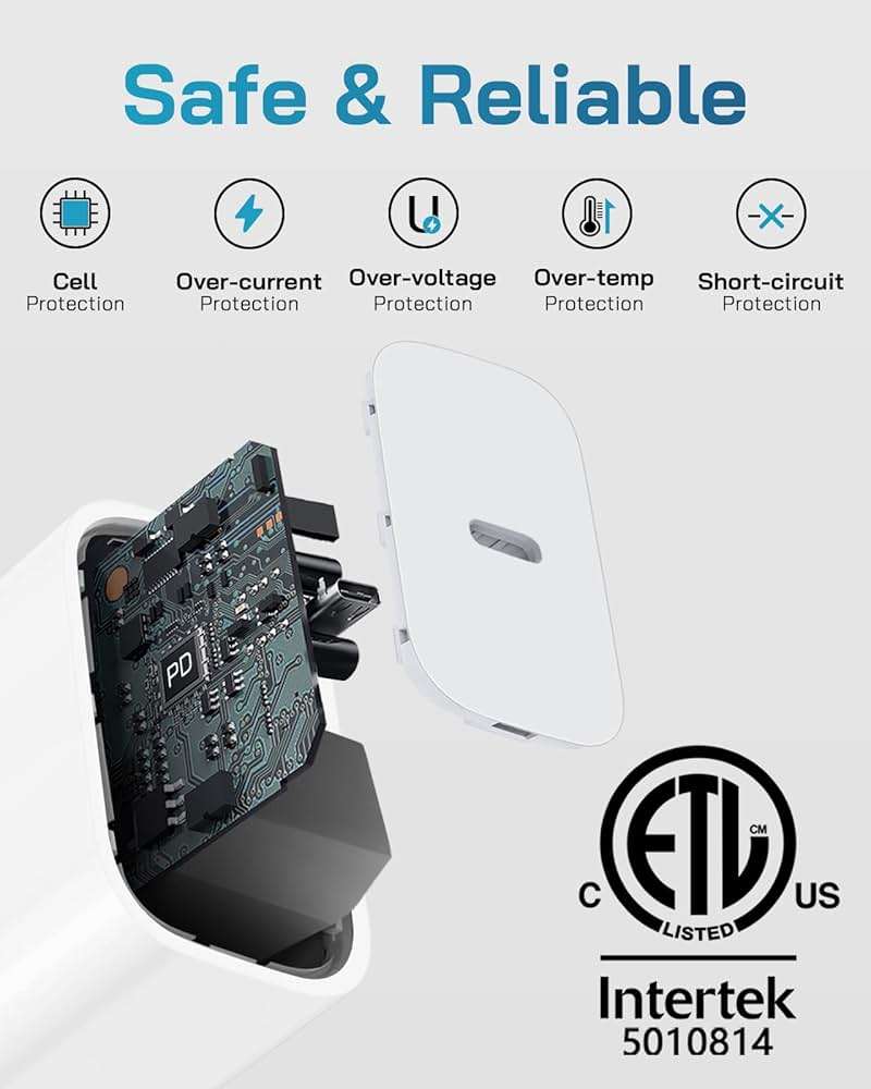 CXX Fast Charger for iPhone [3-Pack, MFi Certified], 20W USB-C PD Block with 6Ft Charging Cable Compatible with iPhone 14/13/12/11/Pro Max & iPad - Image 6