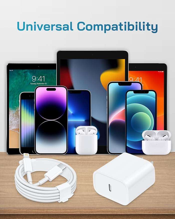 CXX Fast Charger for iPhone [3-Pack, MFi Certified], 20W USB-C PD Block with 6Ft Charging Cable Compatible with iPhone 14/13/12/11/Pro Max & iPad - Image 7