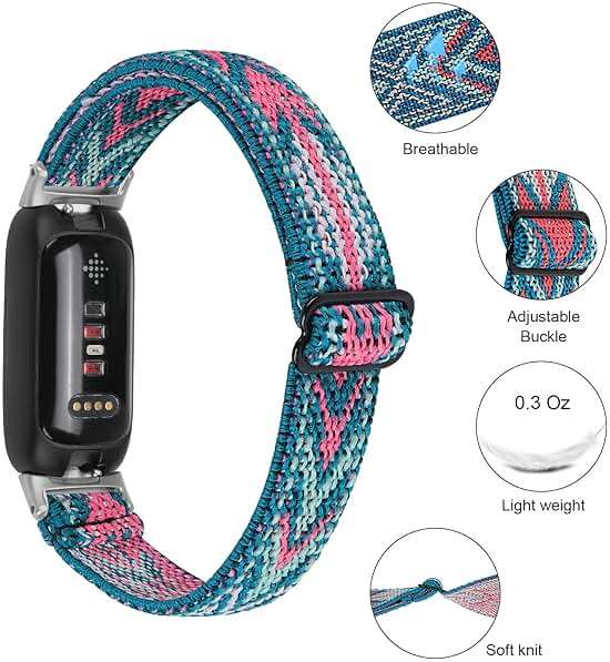 3PACKS Replacement Sport Bands Compatible with Fitbit Inspire 3 Band Nylon Elastic Quick Release Wristbands Breathable Straps Stretchy Loop Bracelet for Fitbit Inspire 3 Fitness Tracker Women Men - Image 3