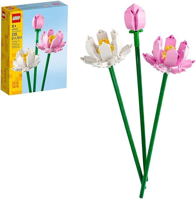 LEGO Lotus Flower - Building Toy for Kids, Girls & Boys, Ages 8+ - Artificial Lotus Flowers for Home Decor & Display - Creative Gift Idea for Her & Him - 40647 - Image 1