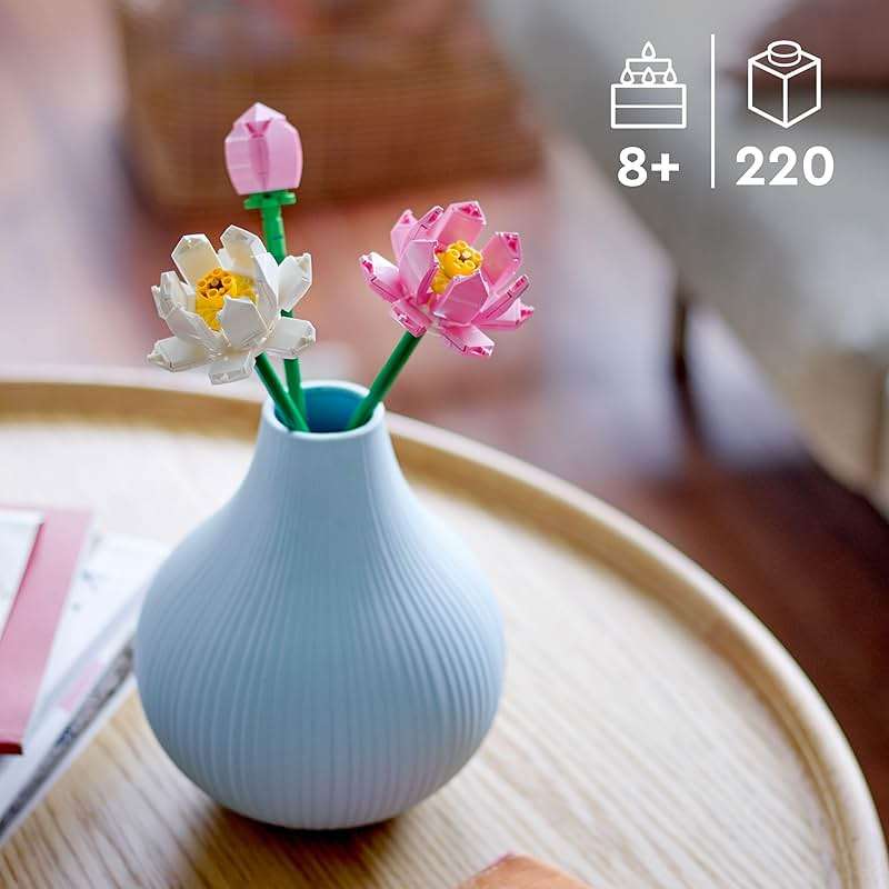 LEGO Lotus Flower - Building Toy for Kids, Girls & Boys, Ages 8+ - Artificial Lotus Flowers for Home Decor & Display - Creative Gift Idea for Her & Him - 40647 - Image 3