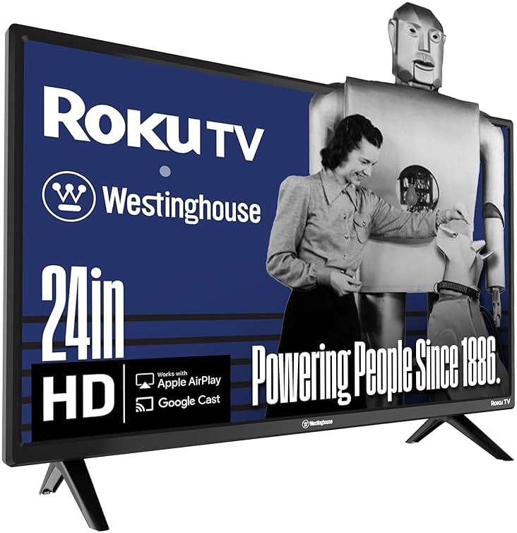Westinghouse Roku TV - 24 Inch Smart TV, HD Television with Wi-Fi Connectivity and Mobile App, Flat Screen, Bluetooth, Compatible with Apple AirPlay, Alexa and Google Assistant - Image 1