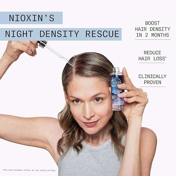 Nioxin Scalp + Hair Thickening System 1 Kit | For Natural-Hair with Light Thinning | Cleanse, Condition, & Treat + Night Density Rescue, Overnight Leave-in Antioxidant Serum for Thickness | Bundle - Image 8
