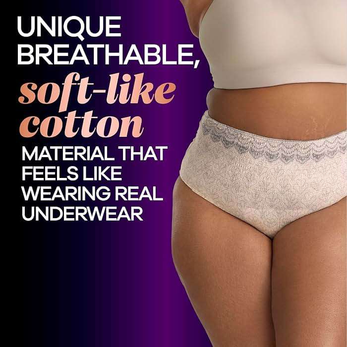 Always Discreet Boutique Incontinence and Postpartum Underwear for Women, Maximum Protection, Large, Rosy, 44 Count (2 Packs of 22) - Image 7