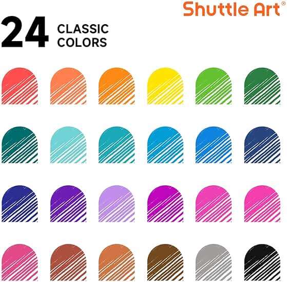 Shuttle Art Colored Retractable Gel Pens, 24 Bright Ink Colors, Cute Pens 0.7mm Fine Point Quick Drying for Writing Drawing Journaling Note Taking School Office Home - Image 3