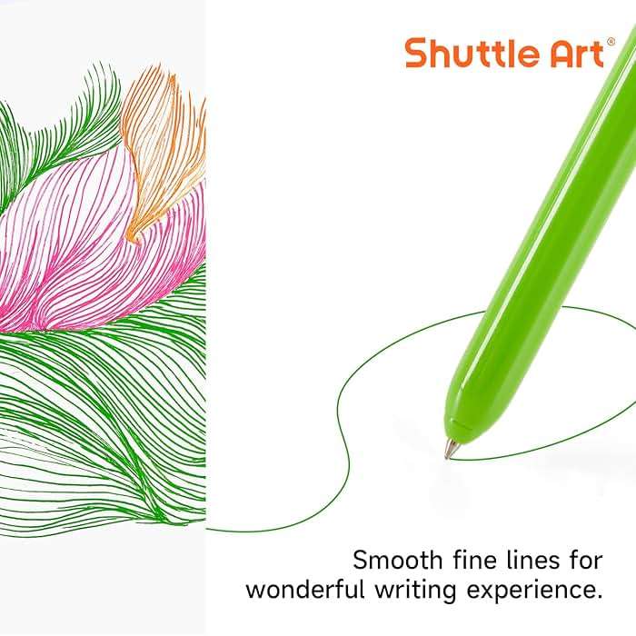 Shuttle Art Colored Retractable Gel Pens, 24 Bright Ink Colors, Cute Pens 0.7mm Fine Point Quick Drying for Writing Drawing Journaling Note Taking School Office Home - Image 5