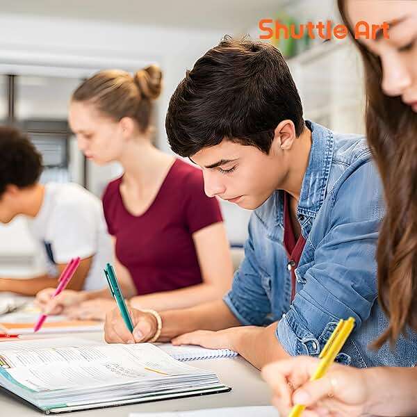 Shuttle Art Colored Retractable Gel Pens, 24 Bright Ink Colors, Cute Pens 0.7mm Fine Point Quick Drying for Writing Drawing Journaling Note Taking School Office Home - Image 7