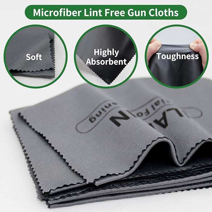 ILANSIN 10/6Pack Technology Microfiber Black/Gray Gun Cleaning Cloth-Large Size-Lint Free-Reusable Cleaning pad for All Firearm-Each Pack is Individually Packaged-Gun Cleaning Supplies Store - Image 3