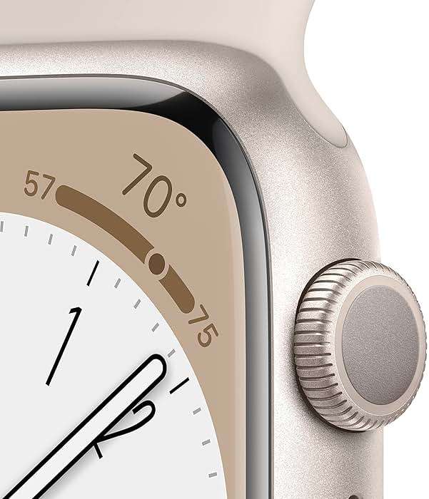 Apple Watch Series 8 (GPS, 41MM) - Starlight Aluminum Case with Starlight Sport Band M/L (Renewed Premium) - Image 3