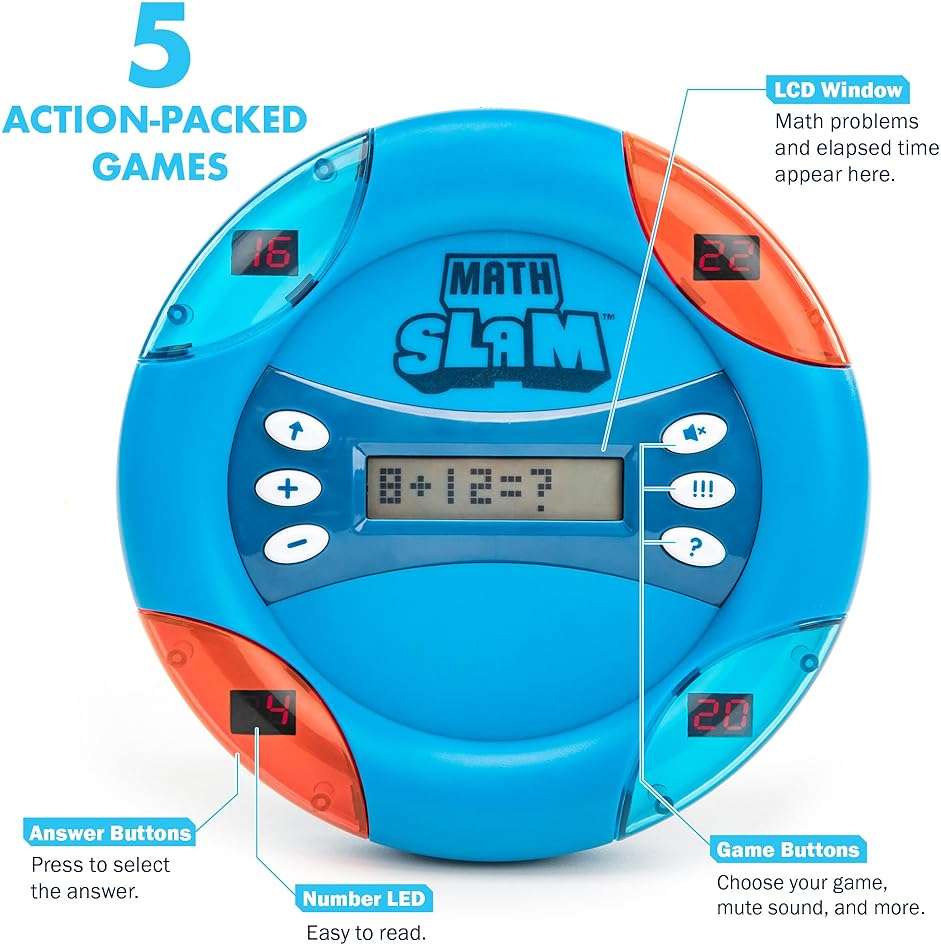 Educational Insights Math Slam - Handheld Electronic Math Games for Kids 5-7, First Grade Addition and Subtraction Games, Basic Algebra Learning Game, Self-Teaching Elementary STEM Tools - Image 3