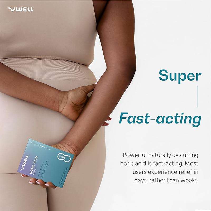 VWELL Boric Acid Vaginal Suppositories - Homeopathic Solution Maintains and Balances Healthy Vaginal pH & Microbiome Intimacy - Doctors Recommended (One Size, 30, Count) - Image 4
