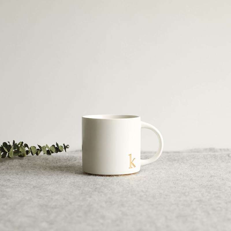 COLLECTIVE HOME - Monogram Ceramic Mugs, 15 oz Golden Initial Coffee Cups, Elegant Alphabet Tea Mugs, Elegant Personalized Mug with Gift Box, Luxurious Cups for Office and Home (k) - Image 8