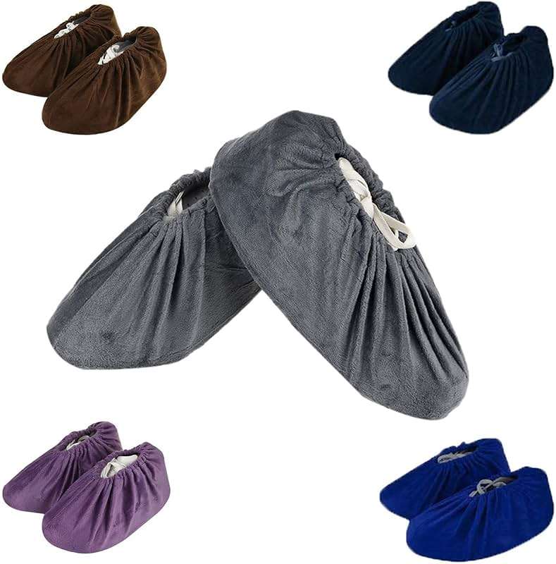 LAKE OF FIRE 5-Pair Reusable Shoe Covers, Non-Slip, Washable, and Thickened Boot Covers for Floor and Carpet Protection - Image 1