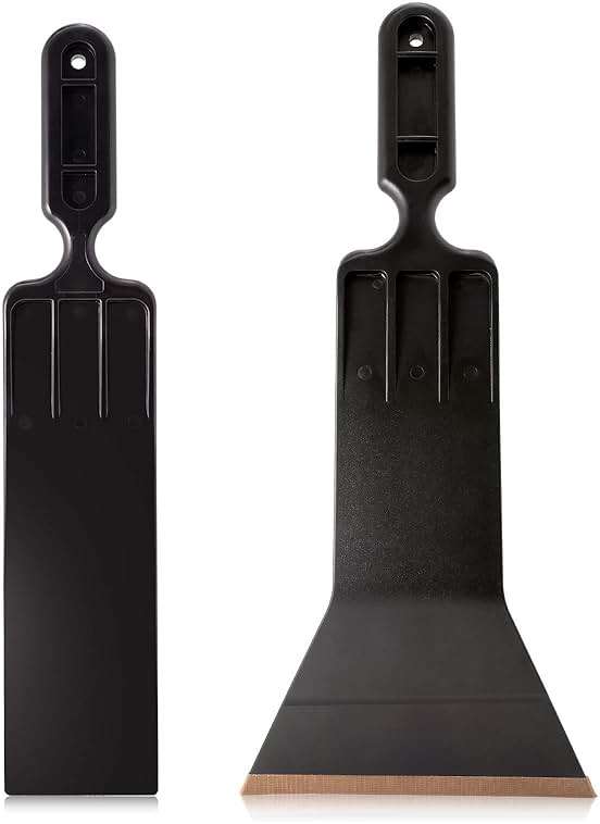 NEWISHTOOL Window Tint Tools Bulldozer Squeegee Kit, Black Wide Mouth & Scrubber Paddle Scraper with Spare Scouring Pads for Windshield Cleaning Window Film Installing, Long Handle Tint Tools - Image 3