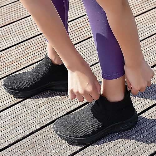 SHULOOK Womens Slip on Walking Shoes Comfort Lightweight Breathable Sock Shoe Non-Slip Mesh Casual Fashion Tennis Running Sneakers - Image 5