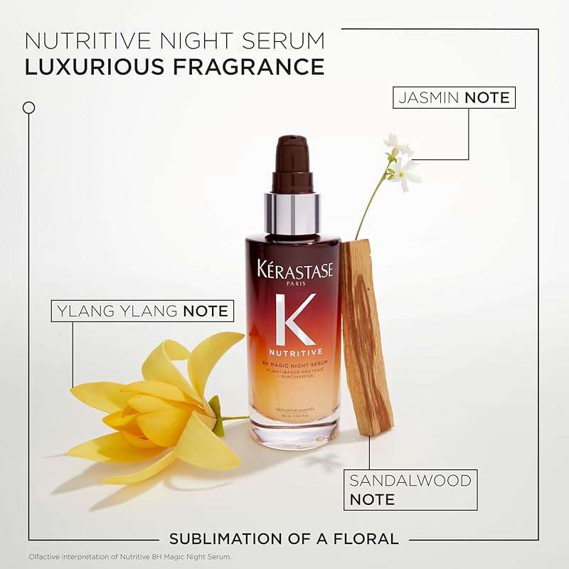 Kerastase Nutritive 8H Magic Night Serum - Overnight Treatment for Dry Hair, Enhances Shine, Nourishes and Reduces Frizz, With Plant-Based Proteins - Image 7