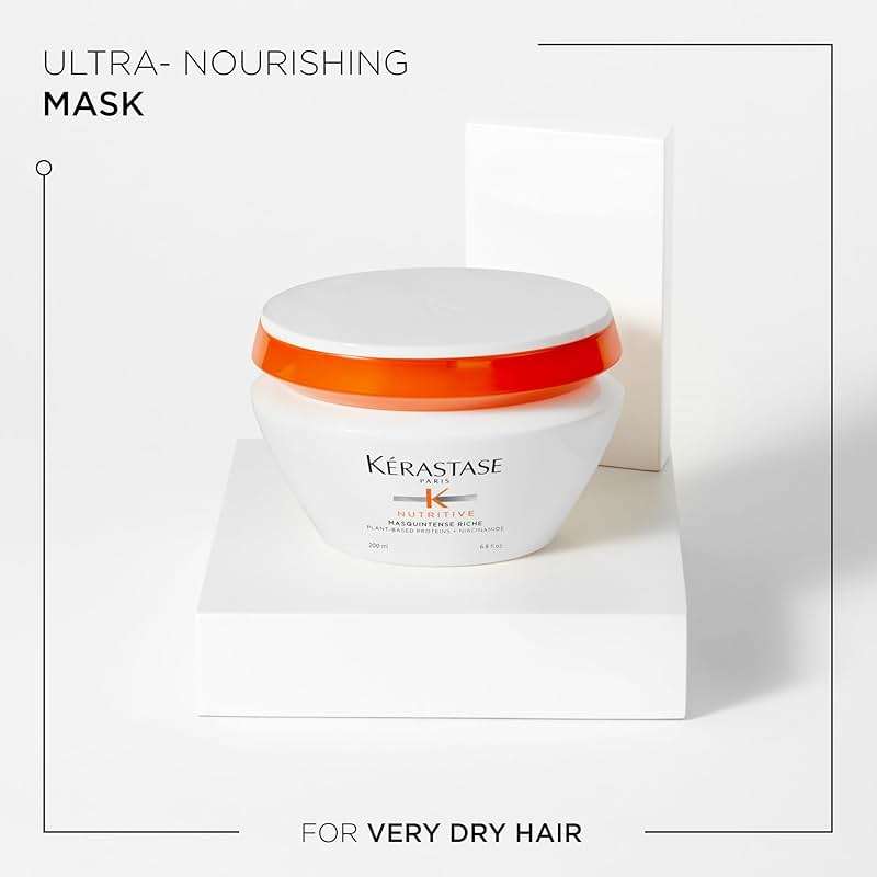 KERASTASE Nutritive Nourishing Mask | Moisturizes and Conditions For Hair With Irisome Complex Masquintense Old Packaging 6.8 Fl Oz - Image 3