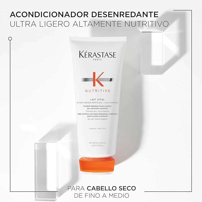 Kerastase Nutritive Lait Vital Hydrating Conditioner For Fine to Medium Dry Hair - Illuminates Shiny Hair and Easily Detangles, With Plant-Based Proteins & Niacinamide - Image 3
